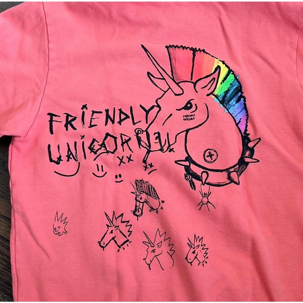 Unisex FRIENDLY UNICORN PINK PUNK UNICORN HOODIE